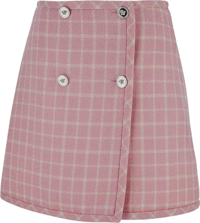 Versace Checked Crepe Skirt Roze