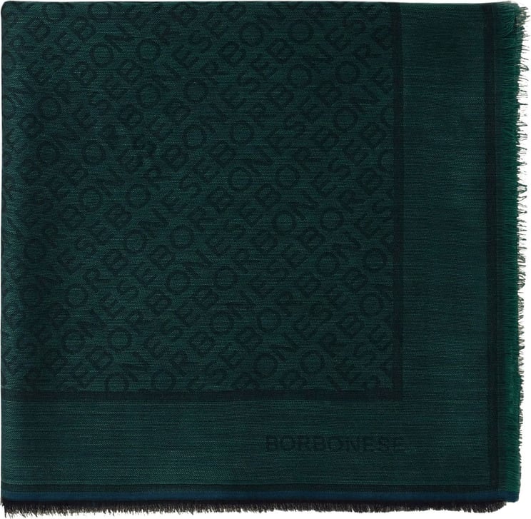 Borbonese SQUARE SCARF - Wool and Modal square scarf Groen
