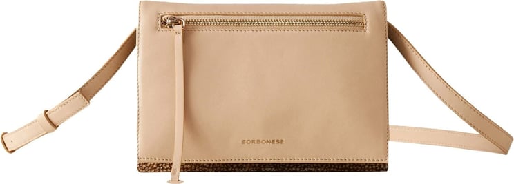 Borbonese LIVRE CROSS-BODY SMALL - Napa Calf and OP suede crossbody Wit