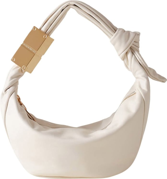 Borbonese DOMINO HOBO MINI - Soft Calfskin Handbag Wit