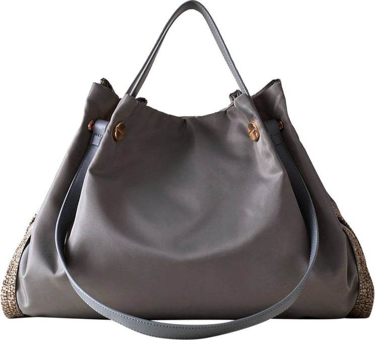 Borbonese NEW ORBIT SHOPPER LARGE - OP Recycled fabric handbag Grijs