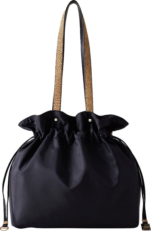 Borbonese RUFFLE SHOPPER LARGE - Shoulder bag Zwart
