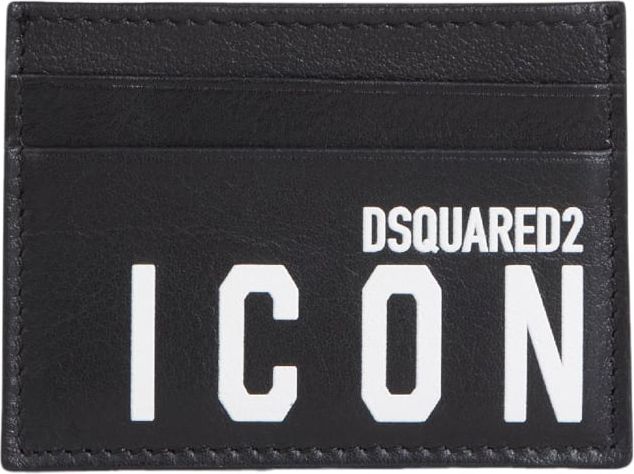 Dsquared2 Leather Icon Card Holder Zwart