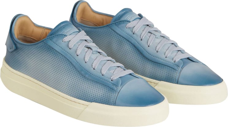 Santoni Perforated Design Sneakers Blauw