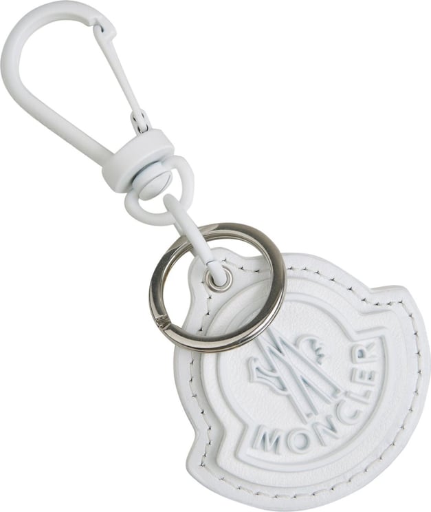 Moncler Logo Leather Keychain Wit