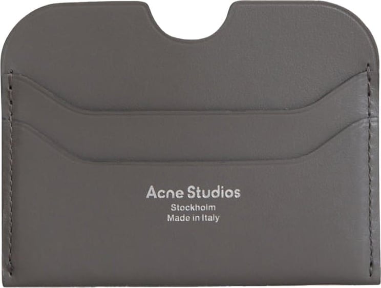 Acne Studios Leather Logo Card Holder Grijs