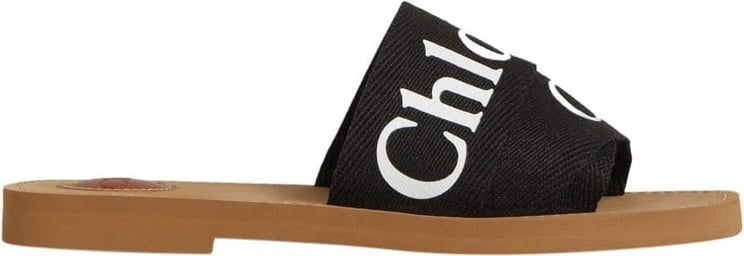 Chloé Woody Logo Sandals Zwart
