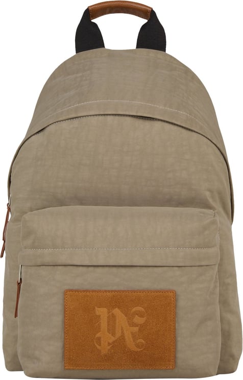 Palm Angels Logo Patch Backpack Beige