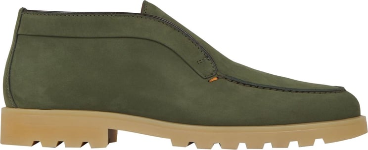Santoni High Suede Leather Boots Groen