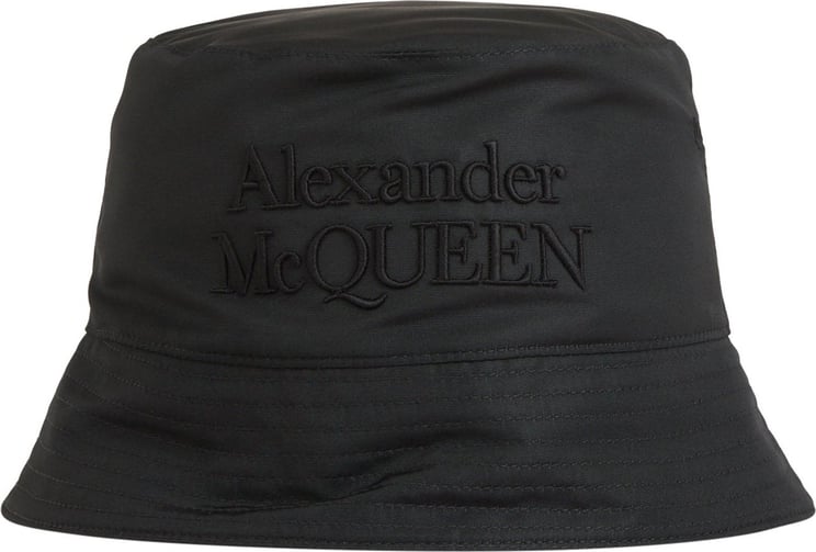 Alexander McQueen Logo Fisherman Bucket Hat Zwart
