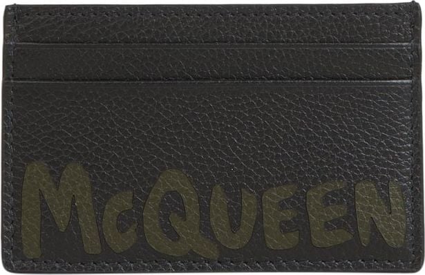 Alexander McQueen Logo Leather Cardholder Zwart