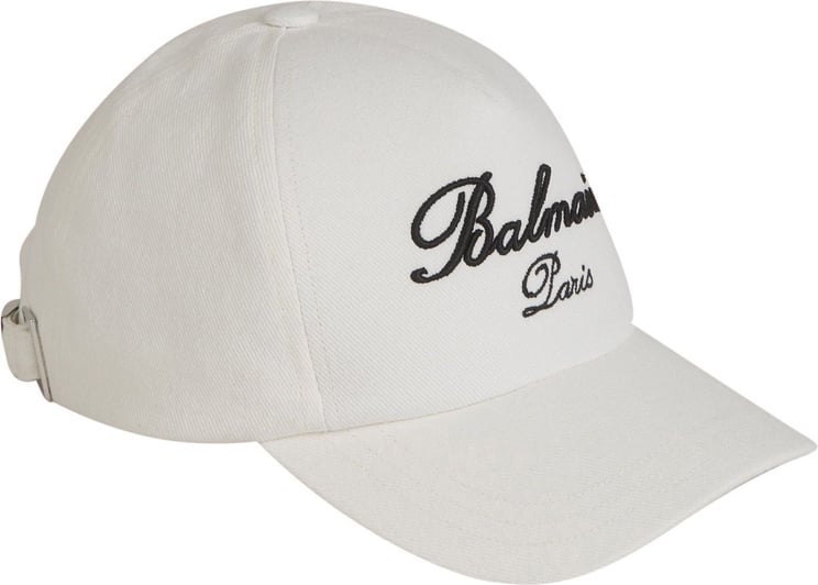 Balmain Logo Cotton Cap Wit