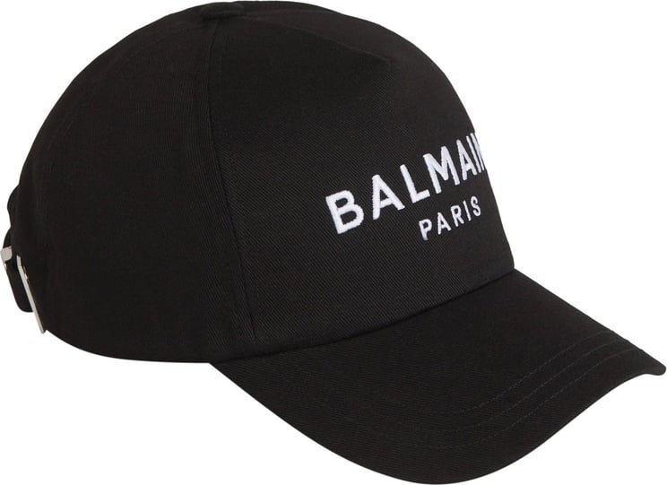 Balmain Logo Cotton Cap Zwart