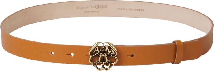 Alexander McQueen Leather Seal Belt Bruin