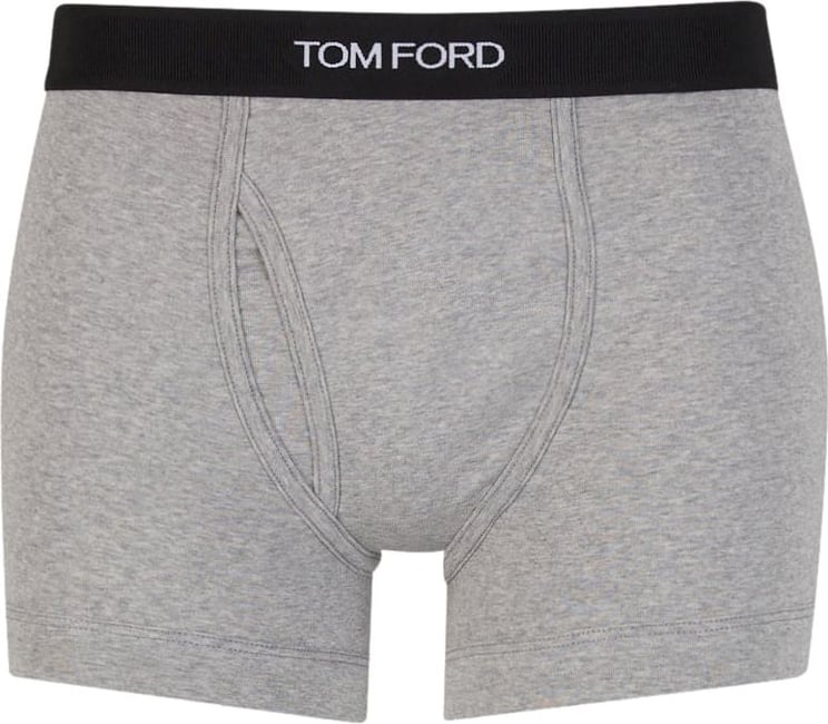 Tom Ford Logo Cotton Boxer Grijs