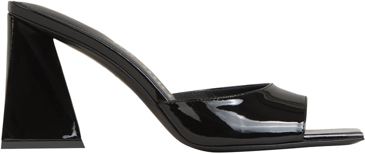 The Attico Mini Devon Patent Leather Mules Zwart