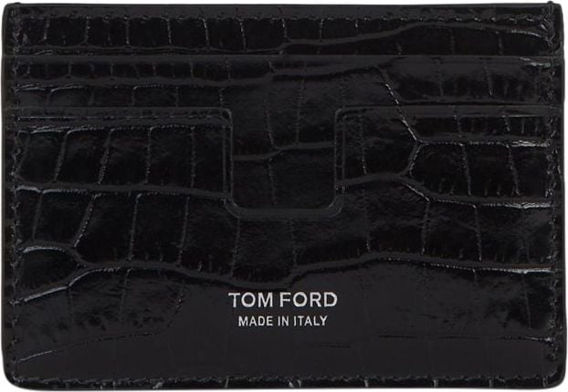 Tom Ford Croco T-Line Card Holder Zwart