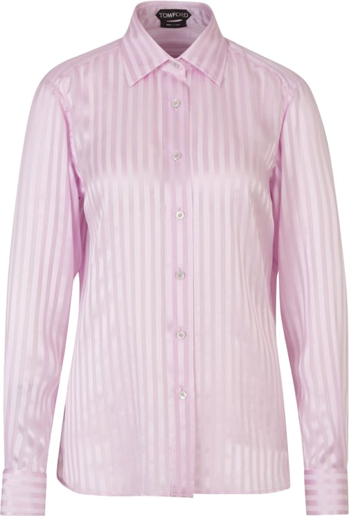 Tom Ford Striped Silk Shirt Roze