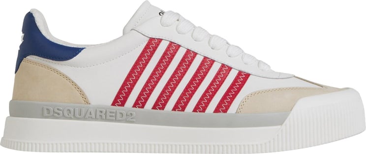 Dsquared2 Striped Leather Sneakers Wit