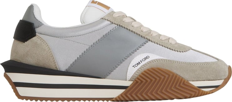 Tom Ford Logo Leather Sneakers Grijs