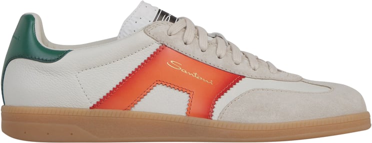 Santoni Multicolored Leather Sneakers Grijs