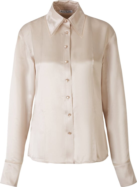 Acne Studios Tulle And Silk Shirt Beige