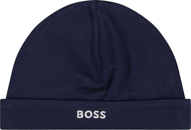 Hugo Boss Boss Baby Jongens Mutsje Navy Blauw
