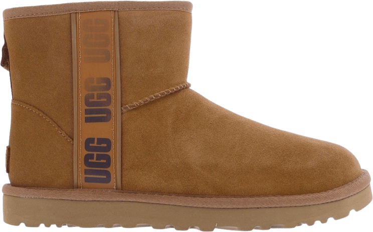 UGG Dames Classic Mini Side Logo Chestnu Beige