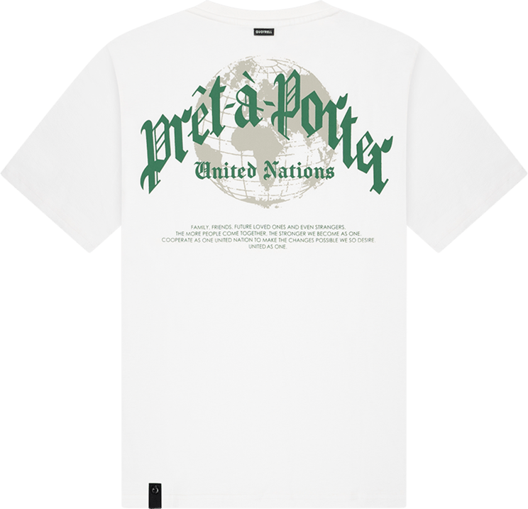 Quotrell Global Unity T-shirt | Off White/green Wit