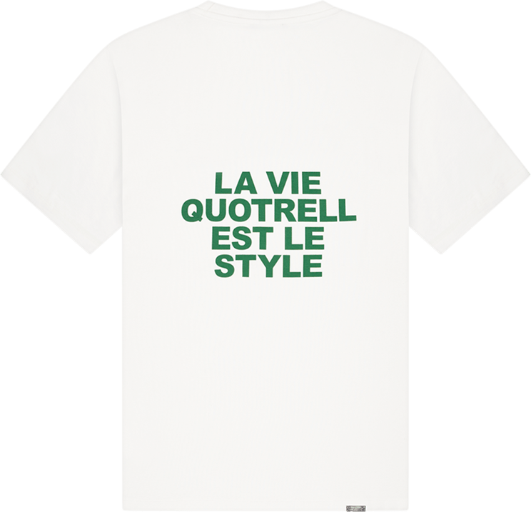 Quotrell La Vie T-shirt | Off White/green Wit