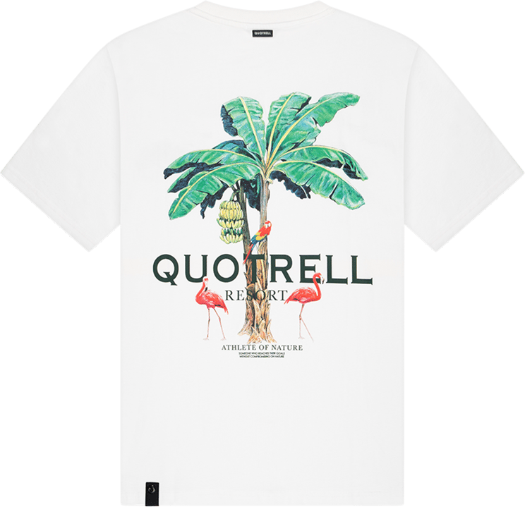 Quotrell Resort T-shirt | Off White/green Wit