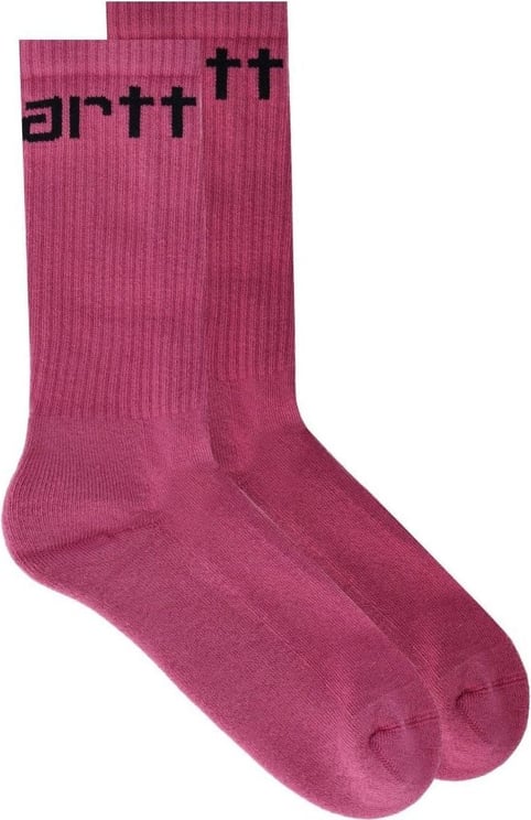 Carhartt Wip Magenta Socks With Logo Pink Roze