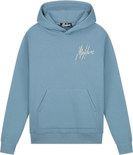 Malelions Malelions Men Destroyed Signature Hoodie - Slate Blue/Cement Blauw