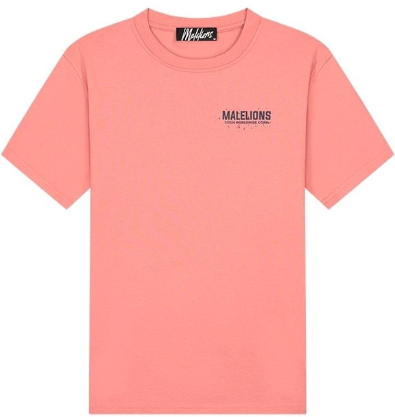 Malelions Worldwide Paint T-Shirt - Coral