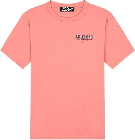 Malelions Malelions Men Worldwide Paint T-Shirt - Coral Oranje