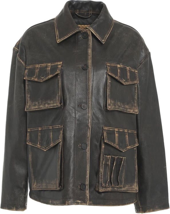 Golden Goose Nappa leather jacket "Lenor" Bruin