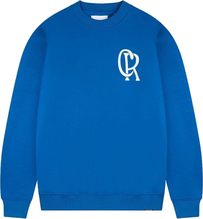 Croyez croyez initial sweater - cobalt/white Blauw