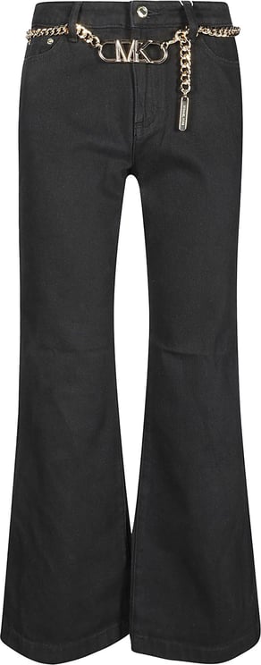 Michael Kors Flare Chain Belt Jeans Black Zwart