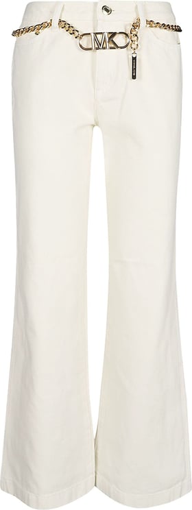 Michael Kors Flare Chain Belt Jeans White Wit