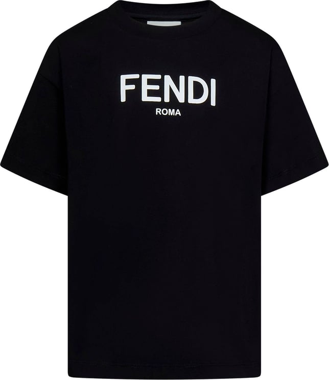 Fendi Fendi Kids T-shirts And Polos Black Zwart