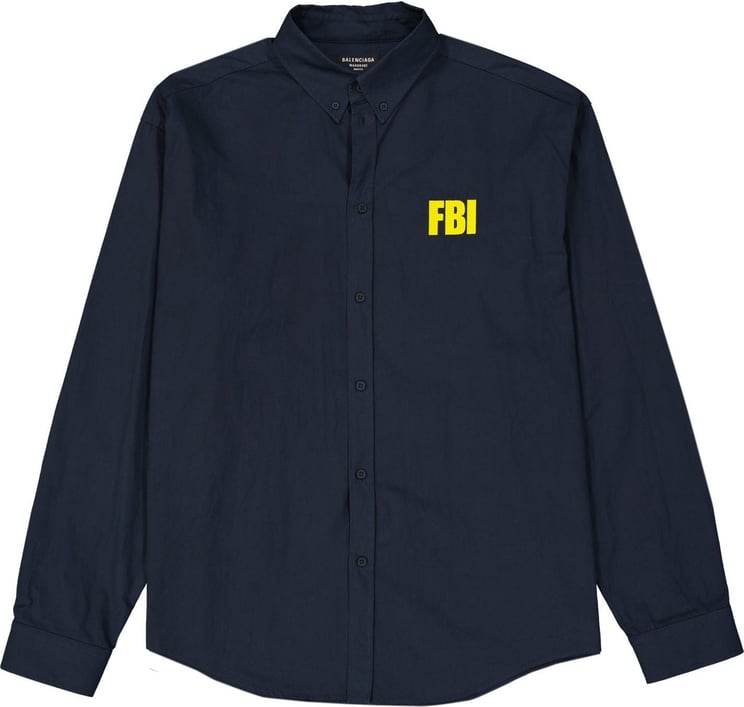 Balenciaga Balenciaga FBI Cotton Shirt Blauw