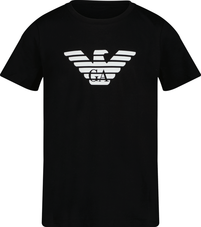 Emporio Armani Armani Kinder Jongens T-Shirt Zwart Zwart