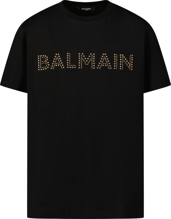 Balmain Balmain Kinder Unisex T-Shirt Zwart Zwart