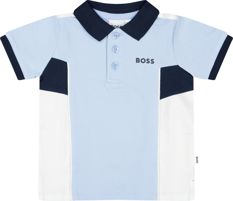 Hugo Boss Boss Baby Jongens Polo Licht Blauw Blauw