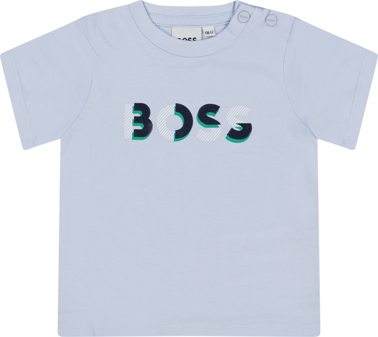 Hugo Boss Boss Baby Jongens T-Shirt Licht Blauw Blauw