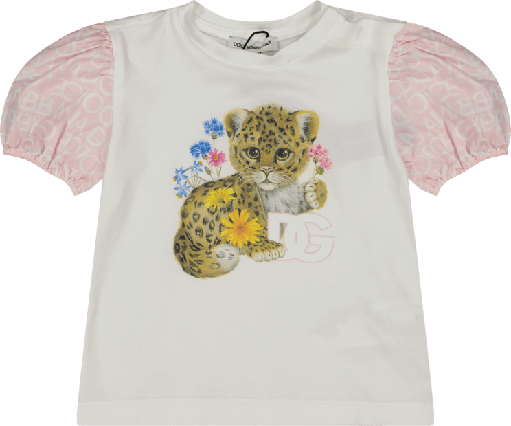 Dolce & Gabbana Dolce & Gabbana Baby Meisjes T-Shirt Wit Wit