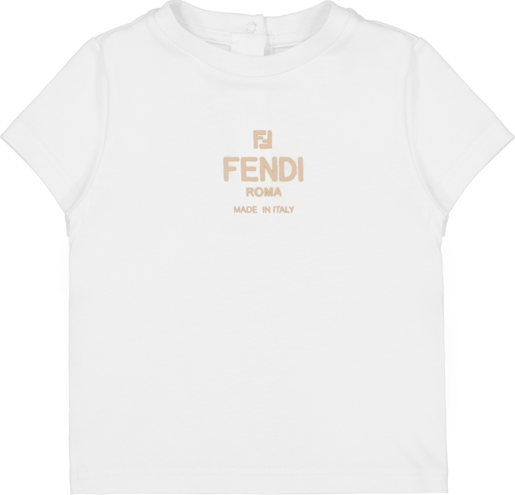 Fendi Fendi Baby Unisex T-Shirt Off White Wit