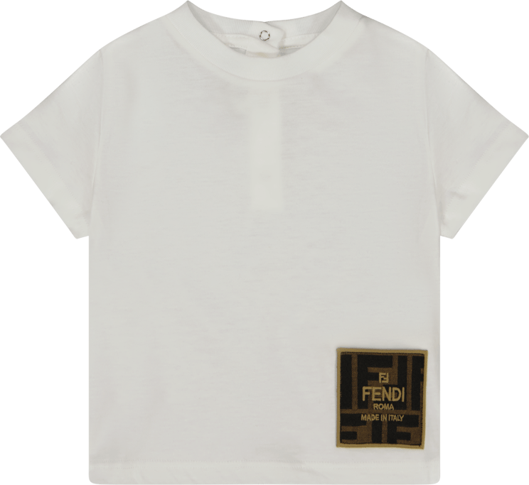 Fendi Fendi Baby Unisex T-Shirt Wit Wit
