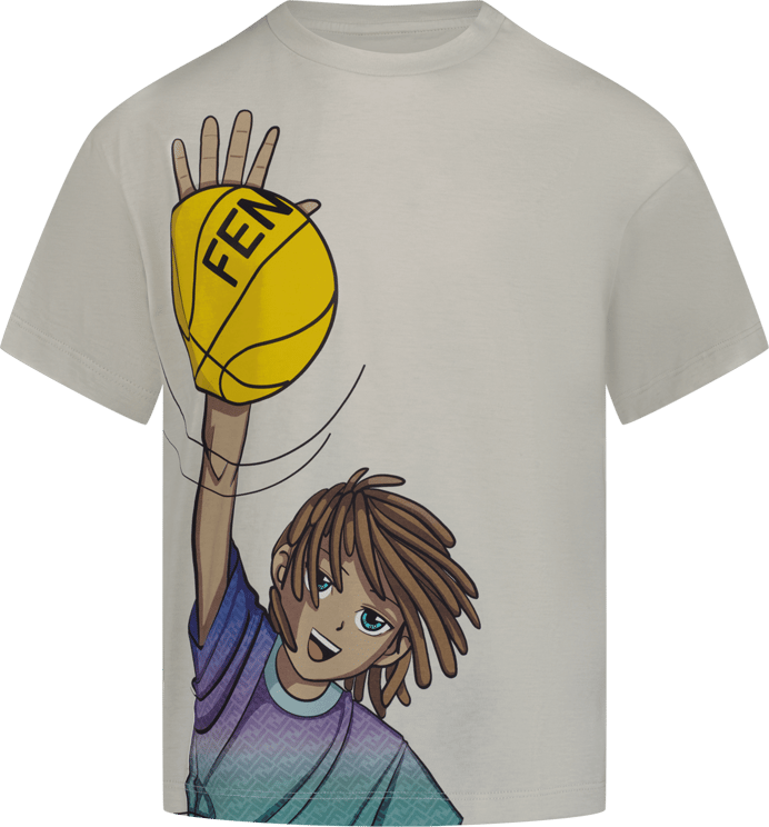 Fendi Fendi Kinder Jongens T-Shirt Licht Beige Beige