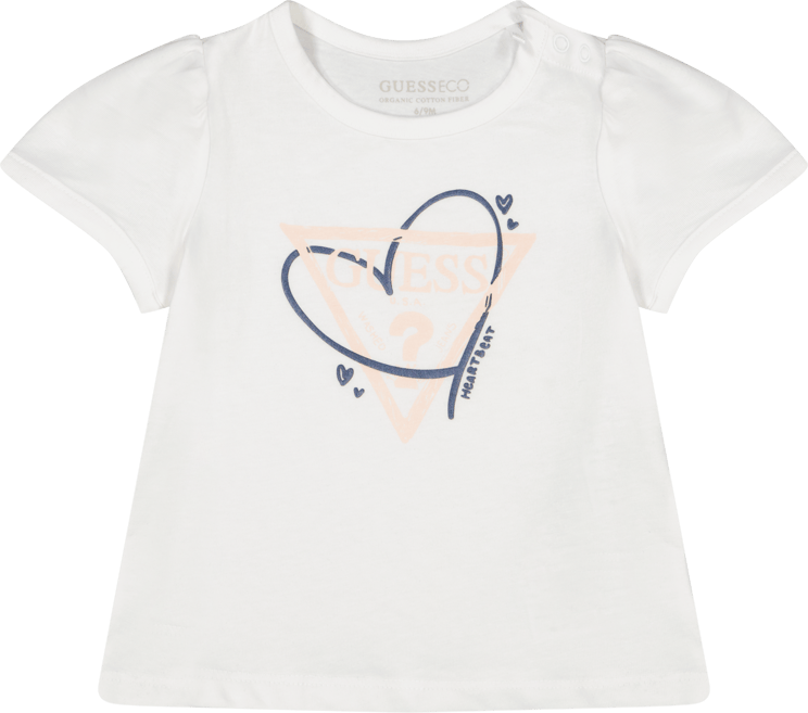 Guess Guess Baby Meisjes T-Shirt Wit Wit